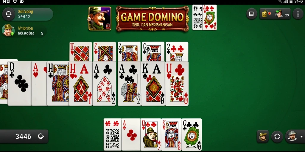 Screenshot gameplay Domino 3446 dengan interaksi seru antar pemain.