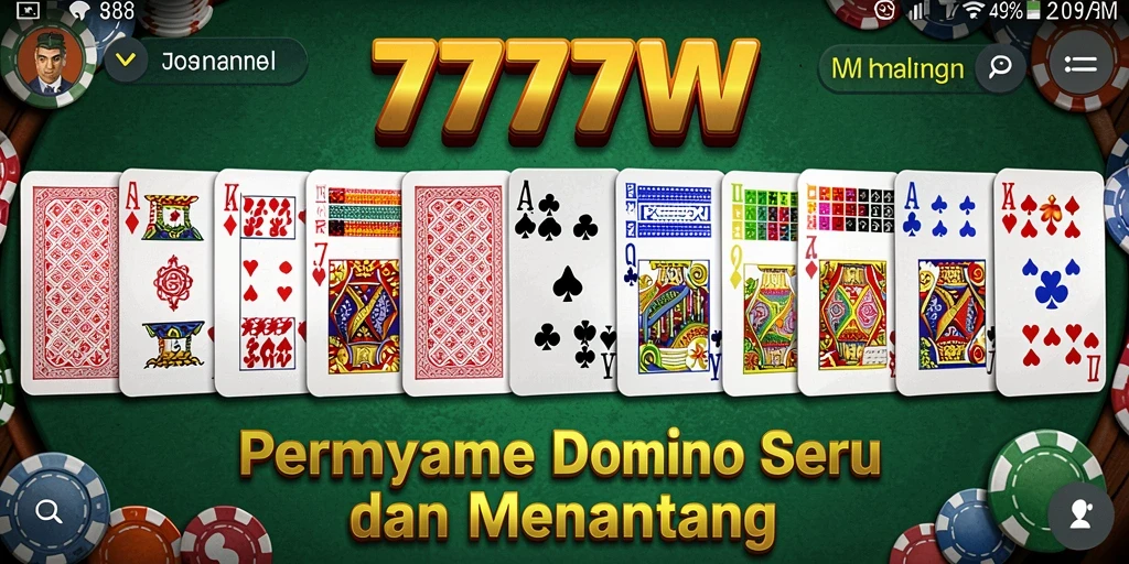 Tampilan gameplay seru dari 7777W yang menampilkan aksi Domino.
