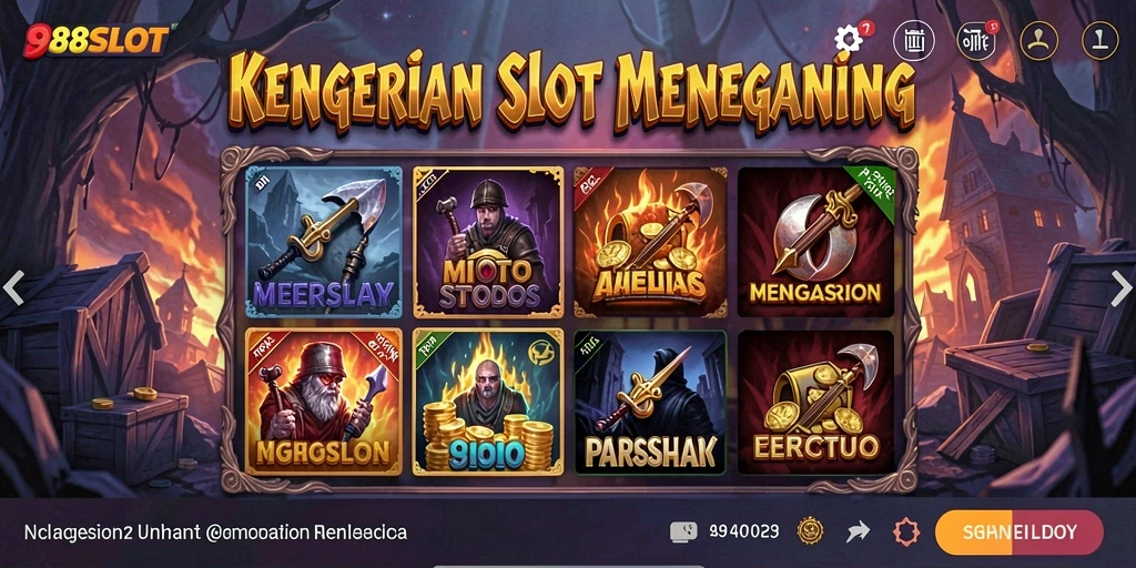 Tampilan menegangkan permainan slot dengan nuansa horror.