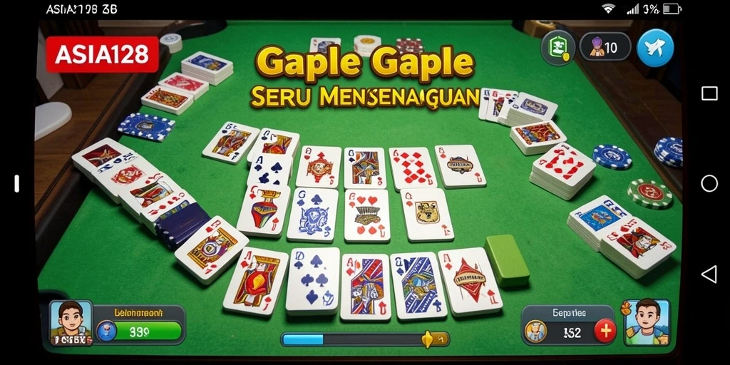 Tangkapan layar gameplay ASIA128 menampilkan suasana seru permainan Gaple.