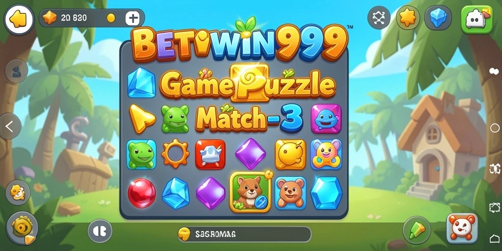 Screenshot BETWIN999 menampilkan gameplay Match-3 yang seru dan menarik.