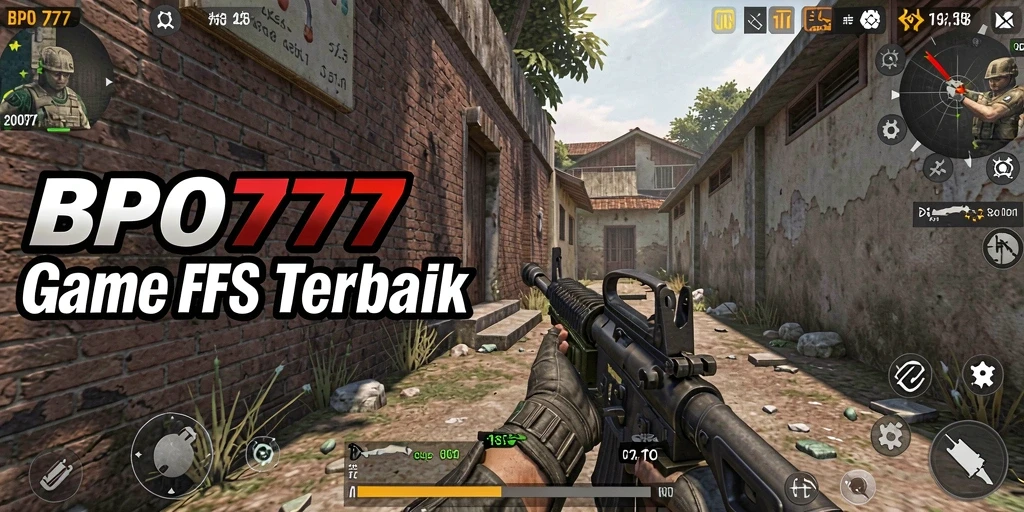 Tampilan gameplay BPO777 dengan aksi tembak-menembak yang intens.
