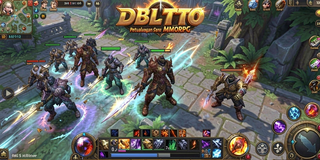 Tangkapan layar DBLTOTO menampilkan pertarungan epik antar pemain di dunia MMORPG.
