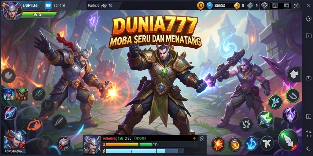 Screenshot gameplay DUNIA777 yang menggambarkan pertarungan seru.