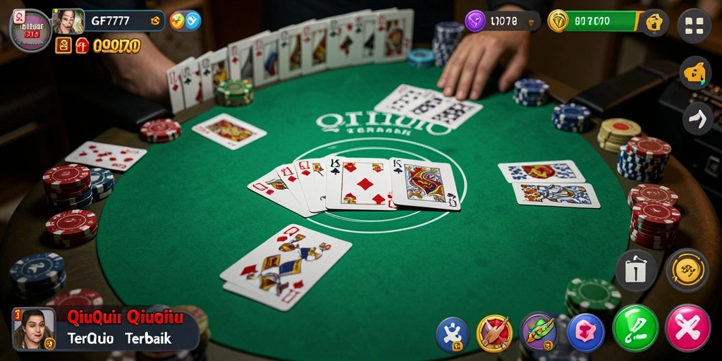 Tampilan gameplay QiuQiu yang seru dan interaktif.