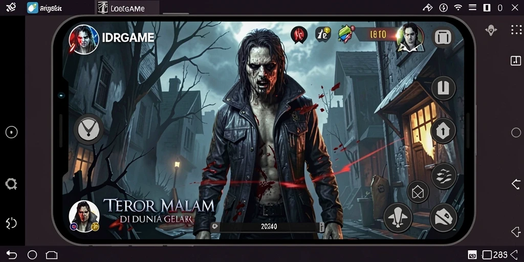 Screenshot menampilkan momen menegangkan saat karakter dikejar oleh makhluk horor.