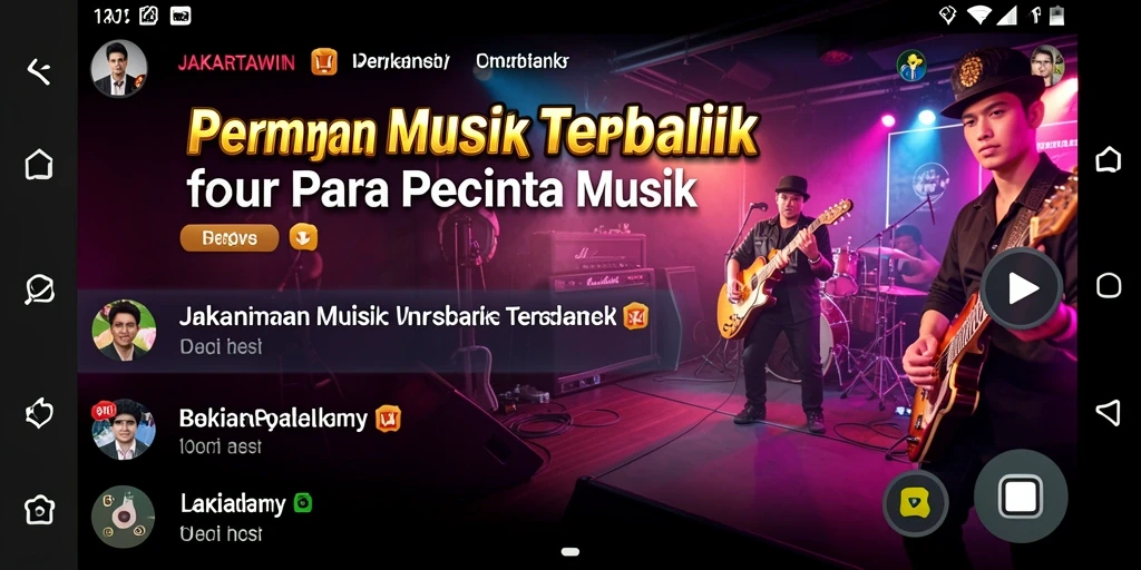 Screenshot utama JAKARTAWIN menampilkan antarmuka permainan musik yang menarik.