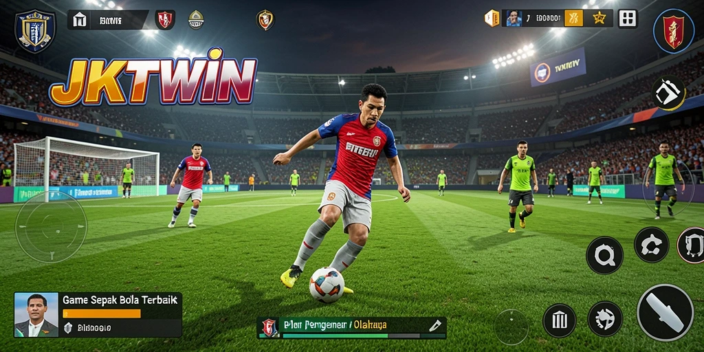 Tampilan gameplay JKTWIN yang menegangkan saat bertanding di lapangan.