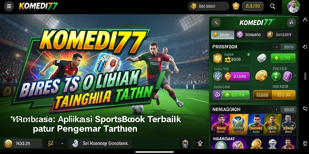 Tampilan menarik dari aplikasi KOMEDI77 saat melakukan taruhan olahraga.