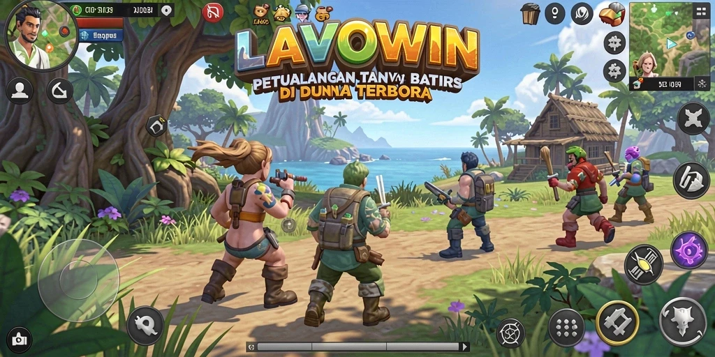 Gameplay LAVOWIN yang mendebarkan di dunia terbuka.
