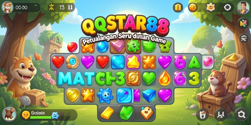 Menampilkan gameplay seru dan mendebarkan dari QQSTAR88 dalam match-3.