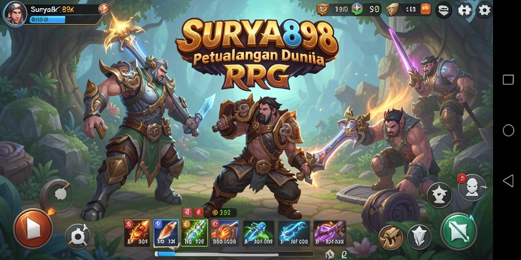 Tangkapan layar dari gameplay petualangan RPG SURYA898.